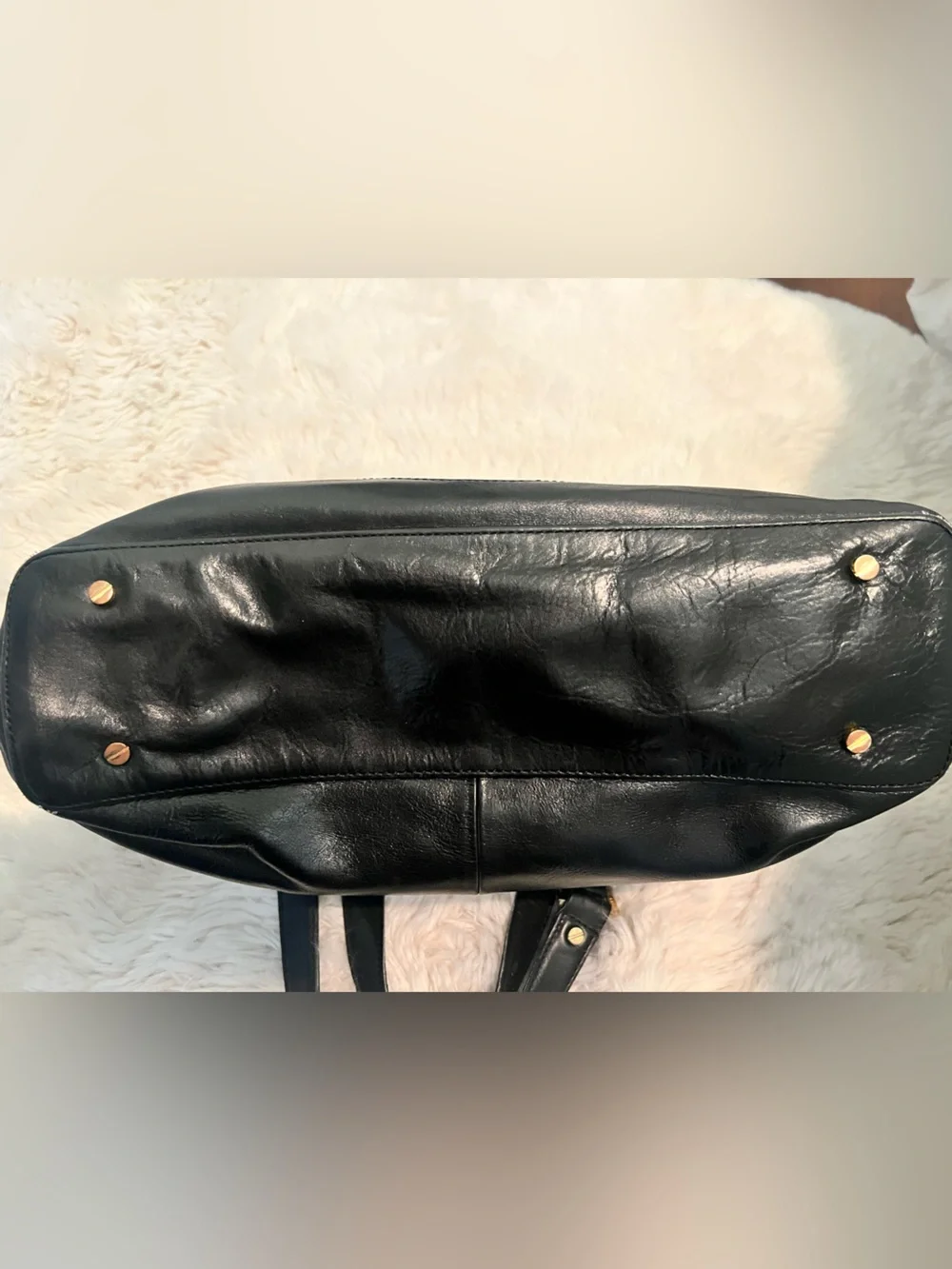 Tory Burch Bombe Leather Tote Bag in Black